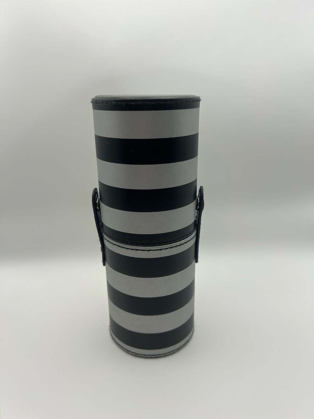 BH Cosmetics Black and White Striped Cylindrical Makeup Brush Holder